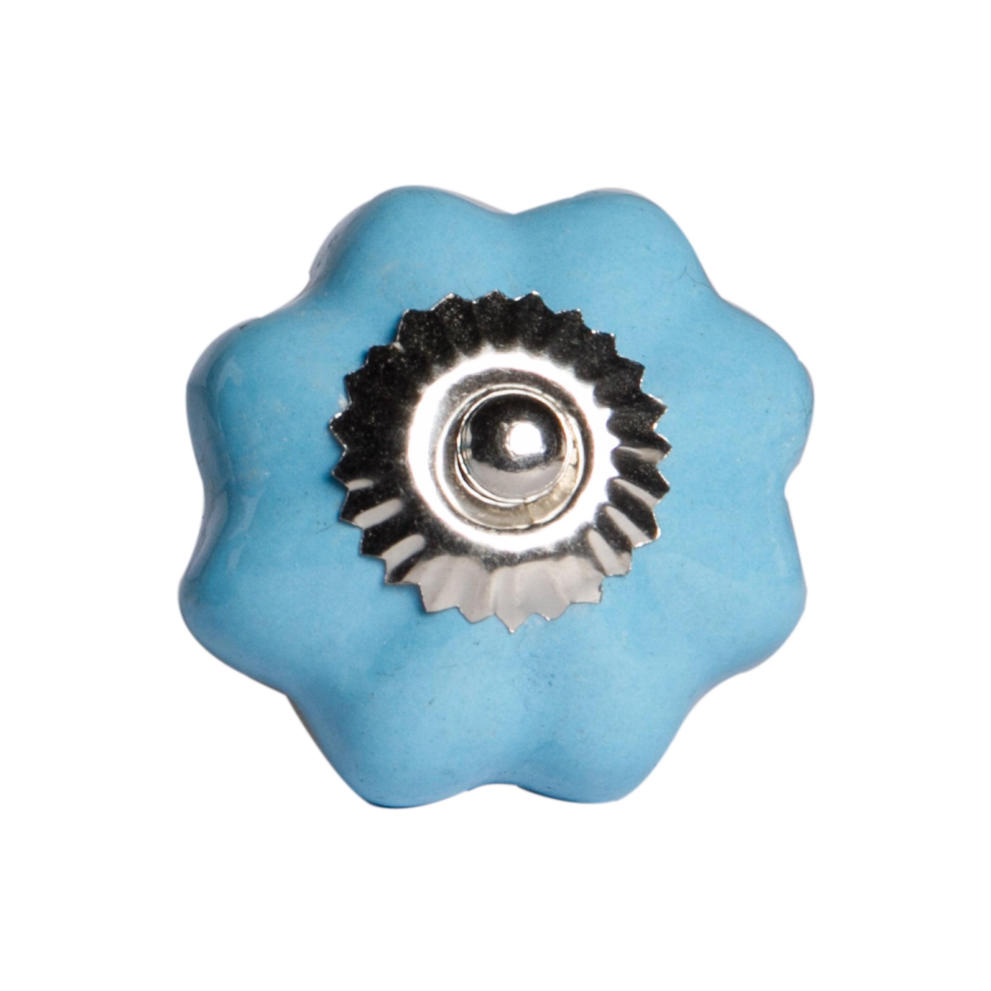 Knob-It Home Decor Classic Cabinet & Drawer Knobs-Light Blue/Silver