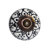 Knob-It Home Decor Classic Cabinet & Drawer Knobs-White/Black Flower/Copper