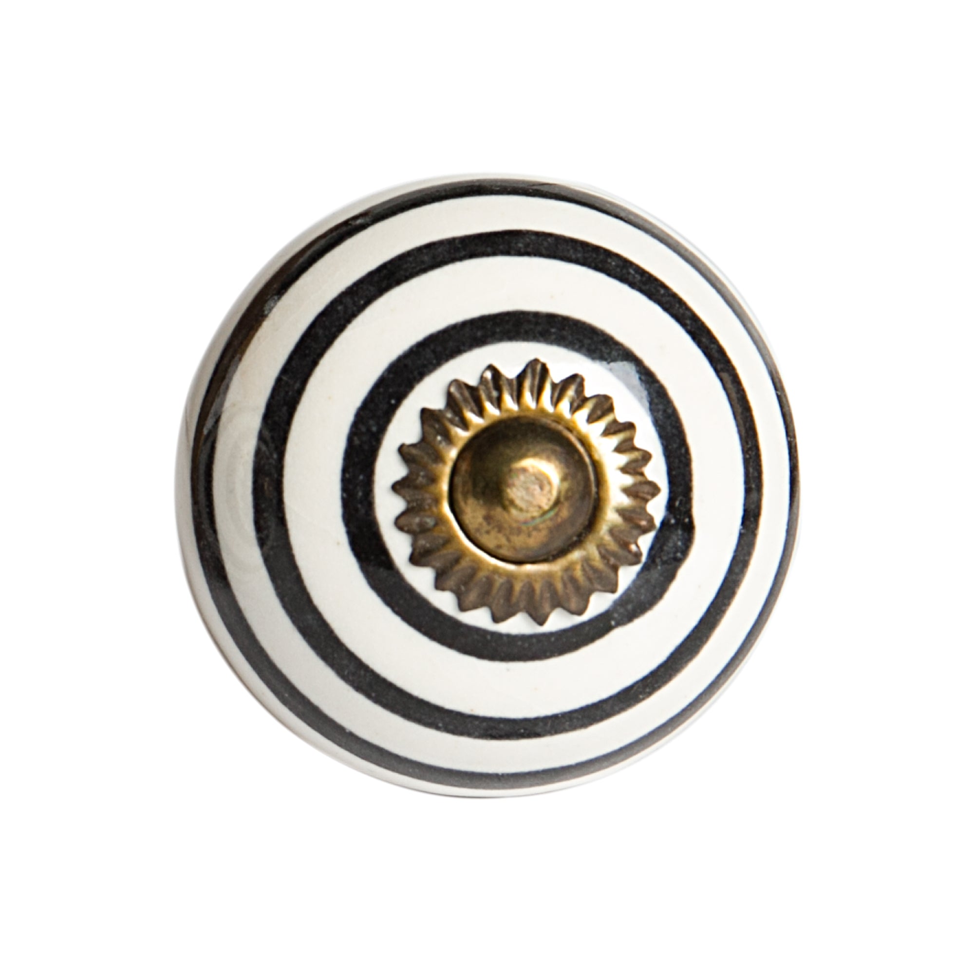 Knob-It Home Decor Classic Cabinet & Drawer Knobs-White/Black Circle/Copper