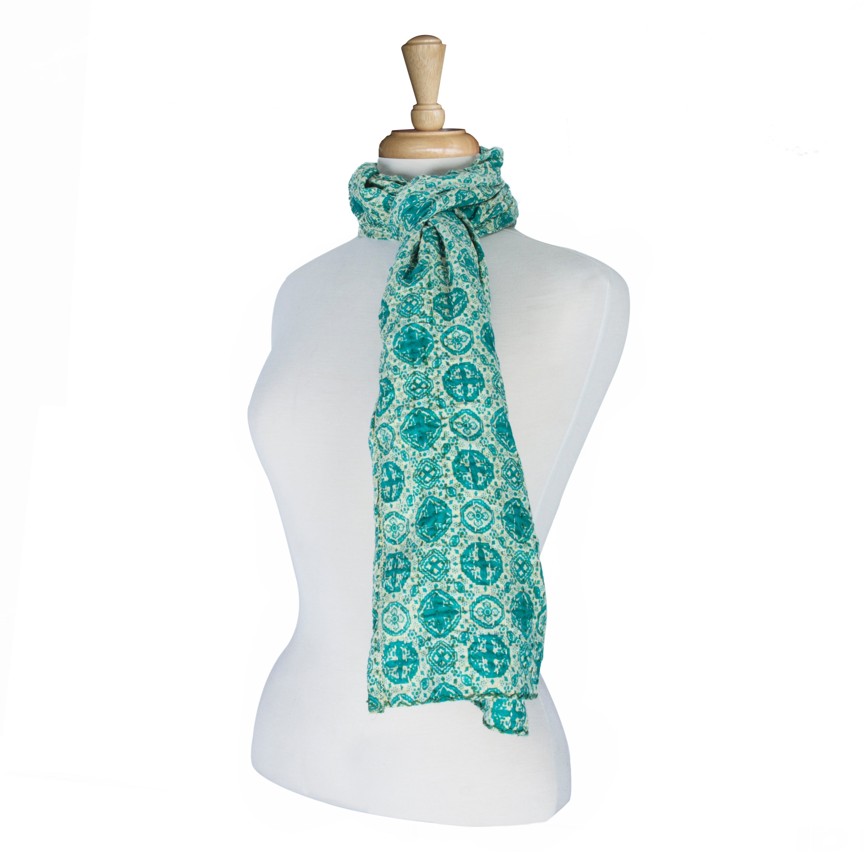 Écharpe en coton Kantha de l'hôtel Taj | 45,7 cm x 182,9 cm