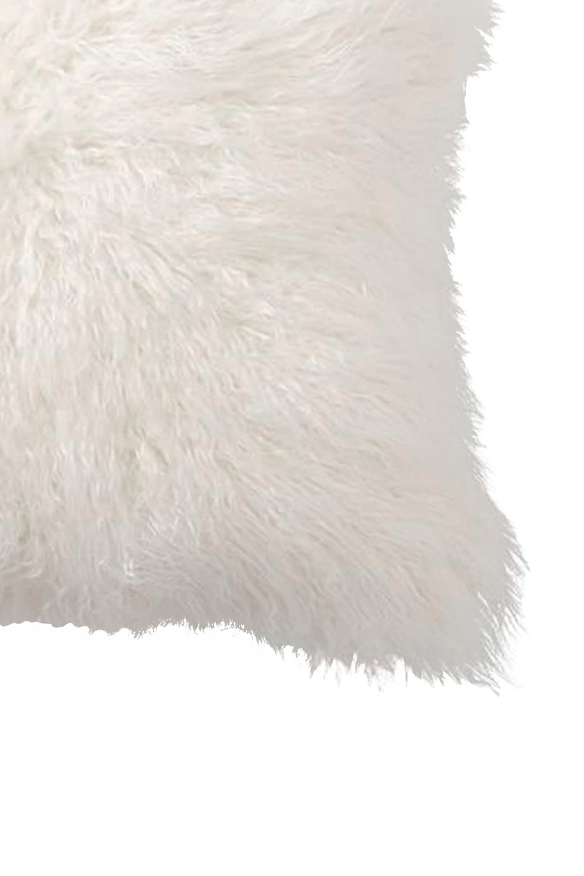 Luxe Home Decor Belton Faux Sheepskin Pillow  | 2-Piece | Off-white  | 18