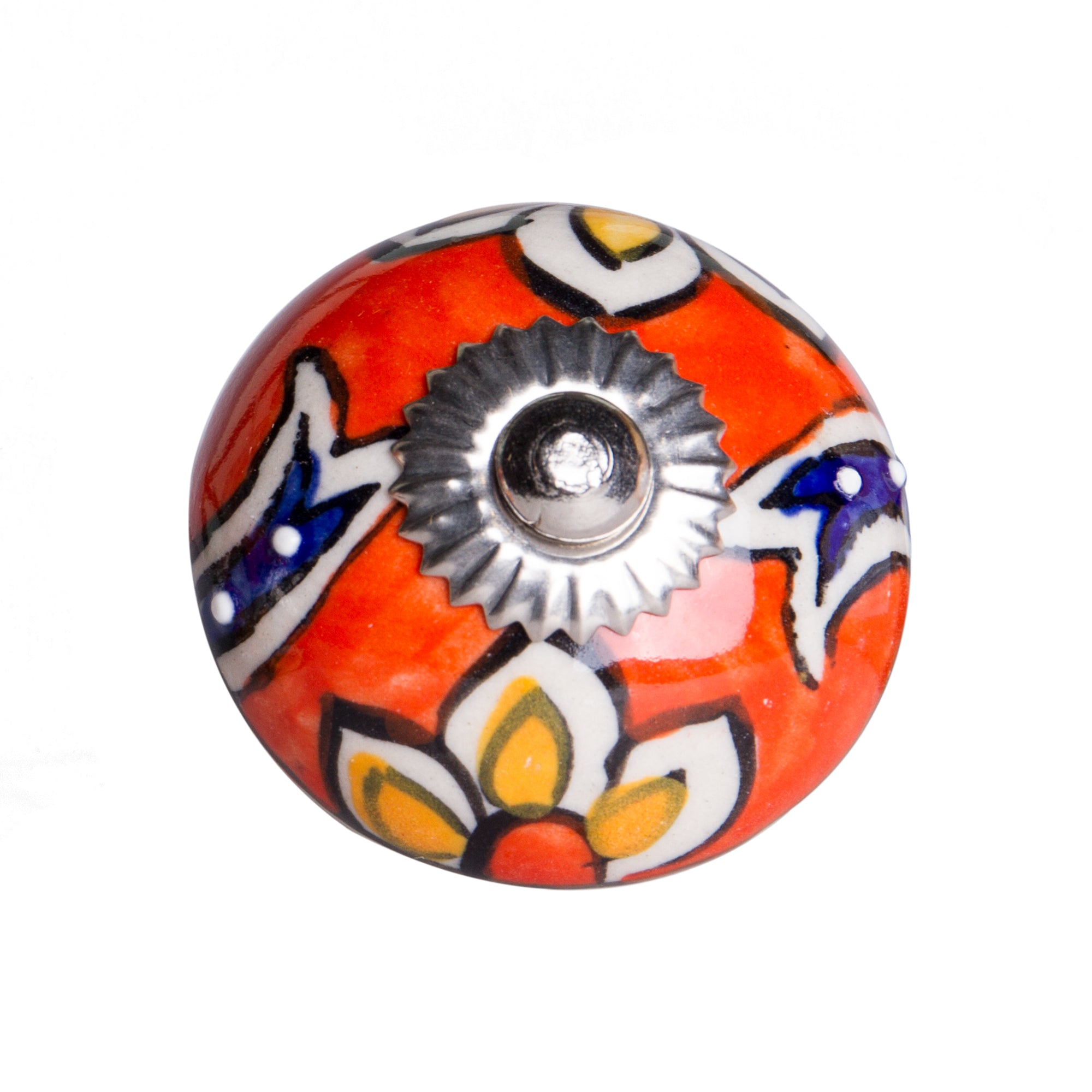 Knob-It Home Decor Classic Cabinet & Drawer Knobs-Orange/Blue/Silver