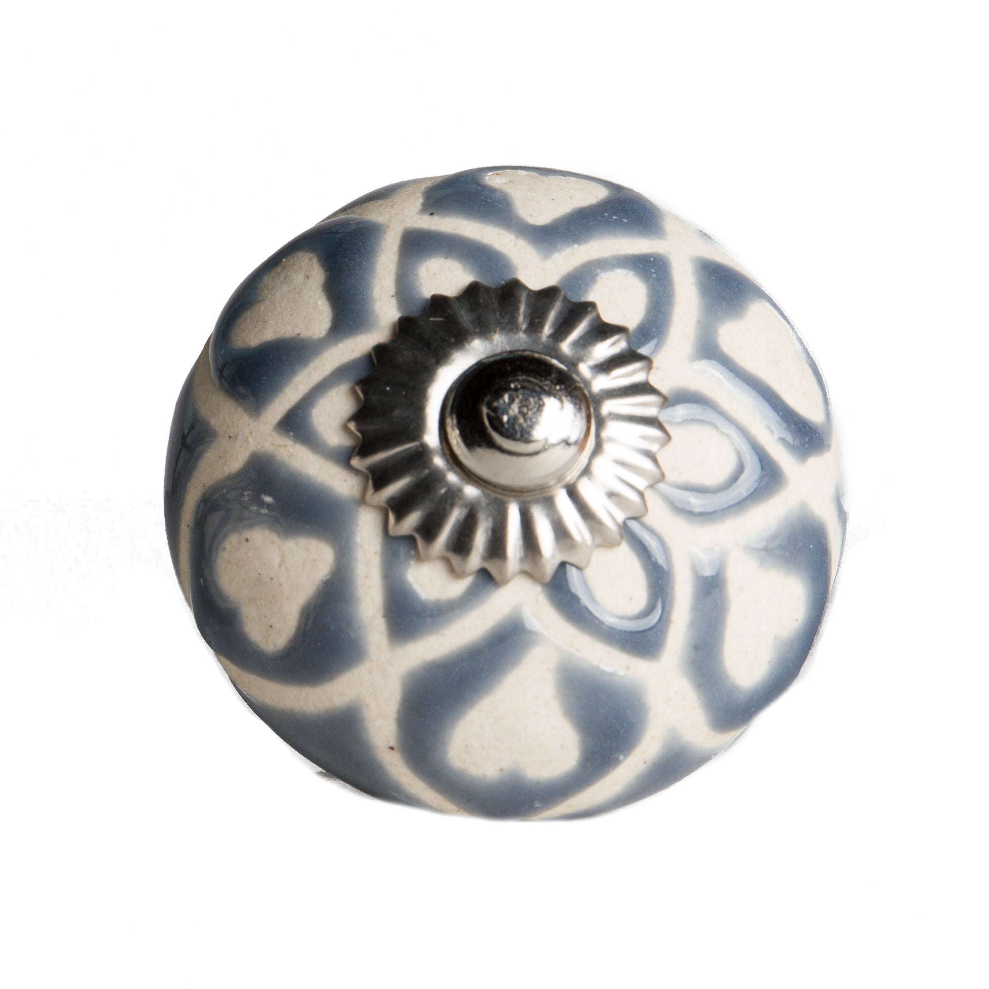 Knob-It Home Decor Classic Cabinet & Drawer Knobs-Blue/Cream/Silver