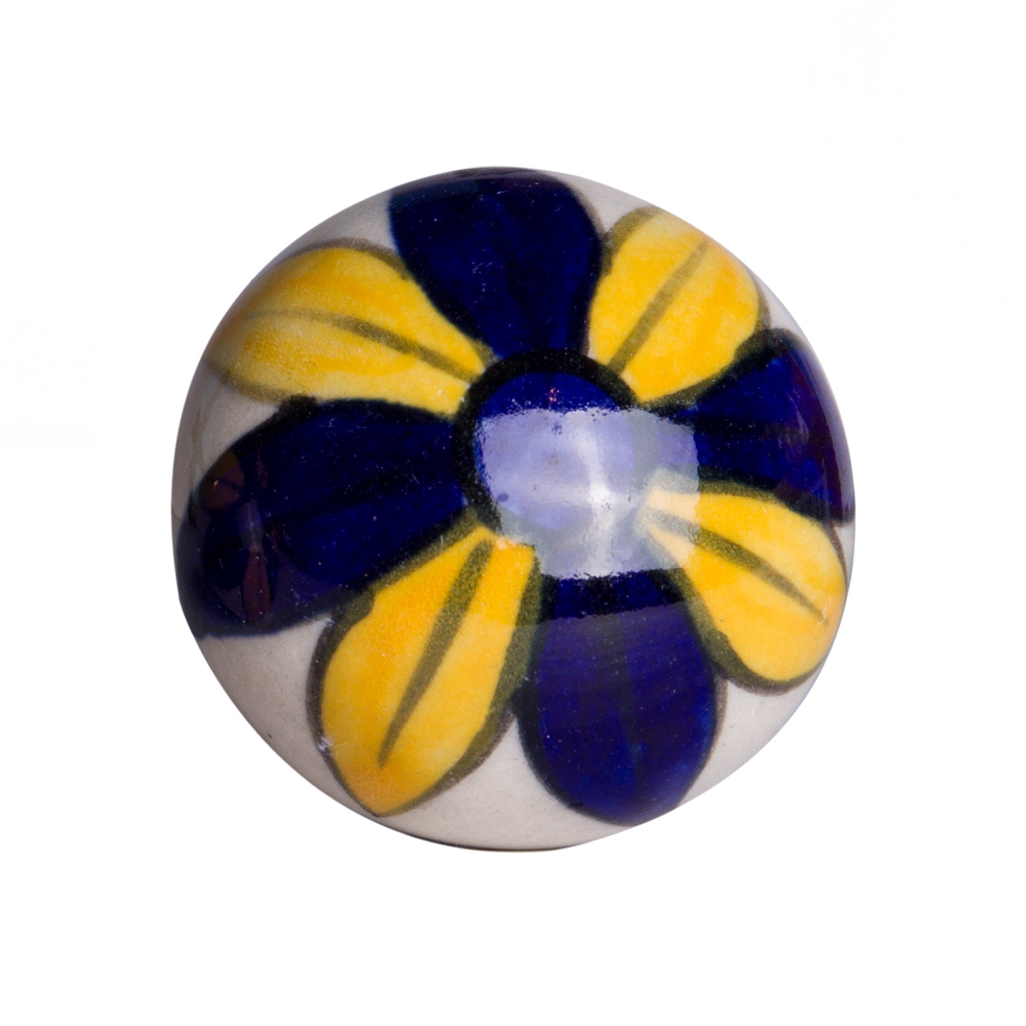 Knob-It Home Decor Classic Cabinet & Drawer Knobs-Yellow/Navy/White