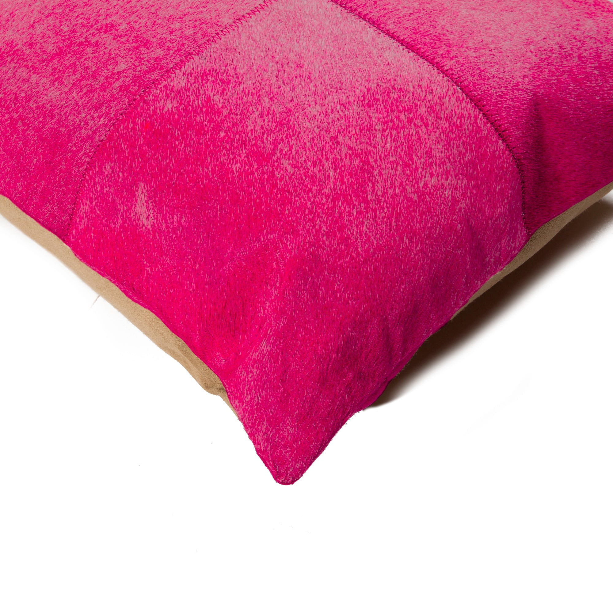 Coussin en cuir de vachette naturel Torino Quattro Color | 45,7 x 45,7 cm