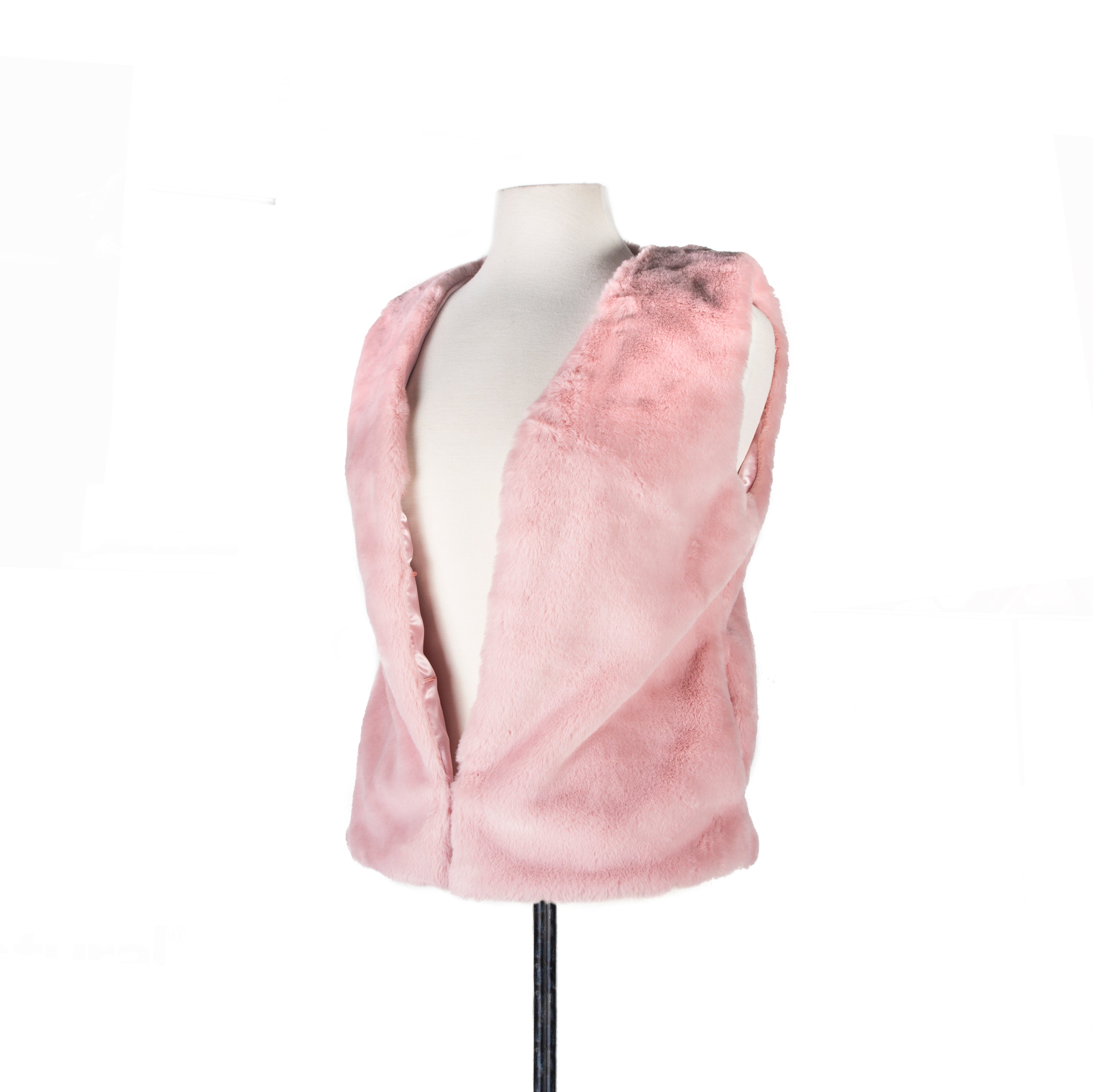 Luxe Faux Rabbit Fur Women Vest | Pink