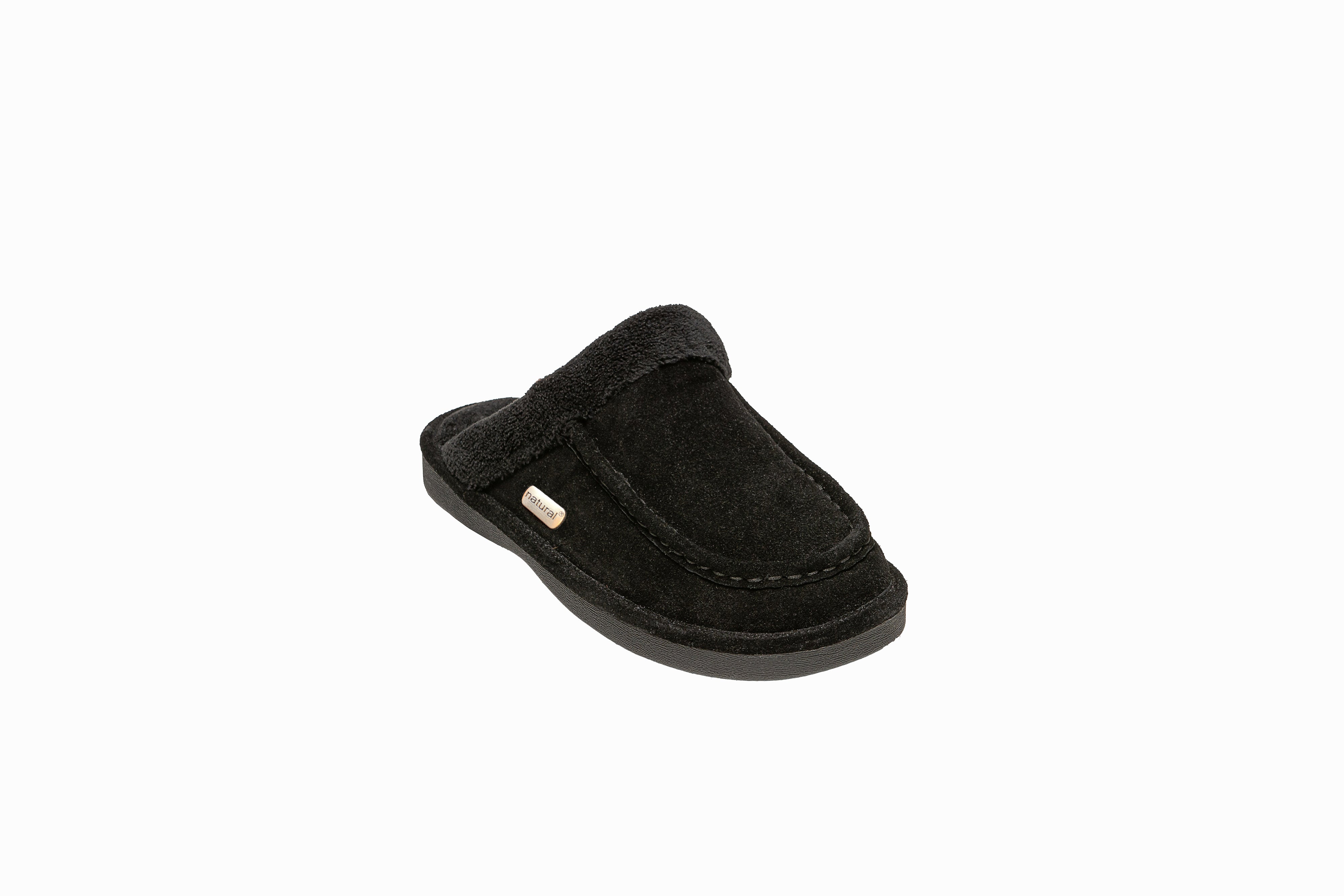 Natural Oliver Suede Men Slippers | Black