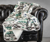 LUXE Flannel Sherpa Throw 60''×50'' - NAVAJO PRINT GREY