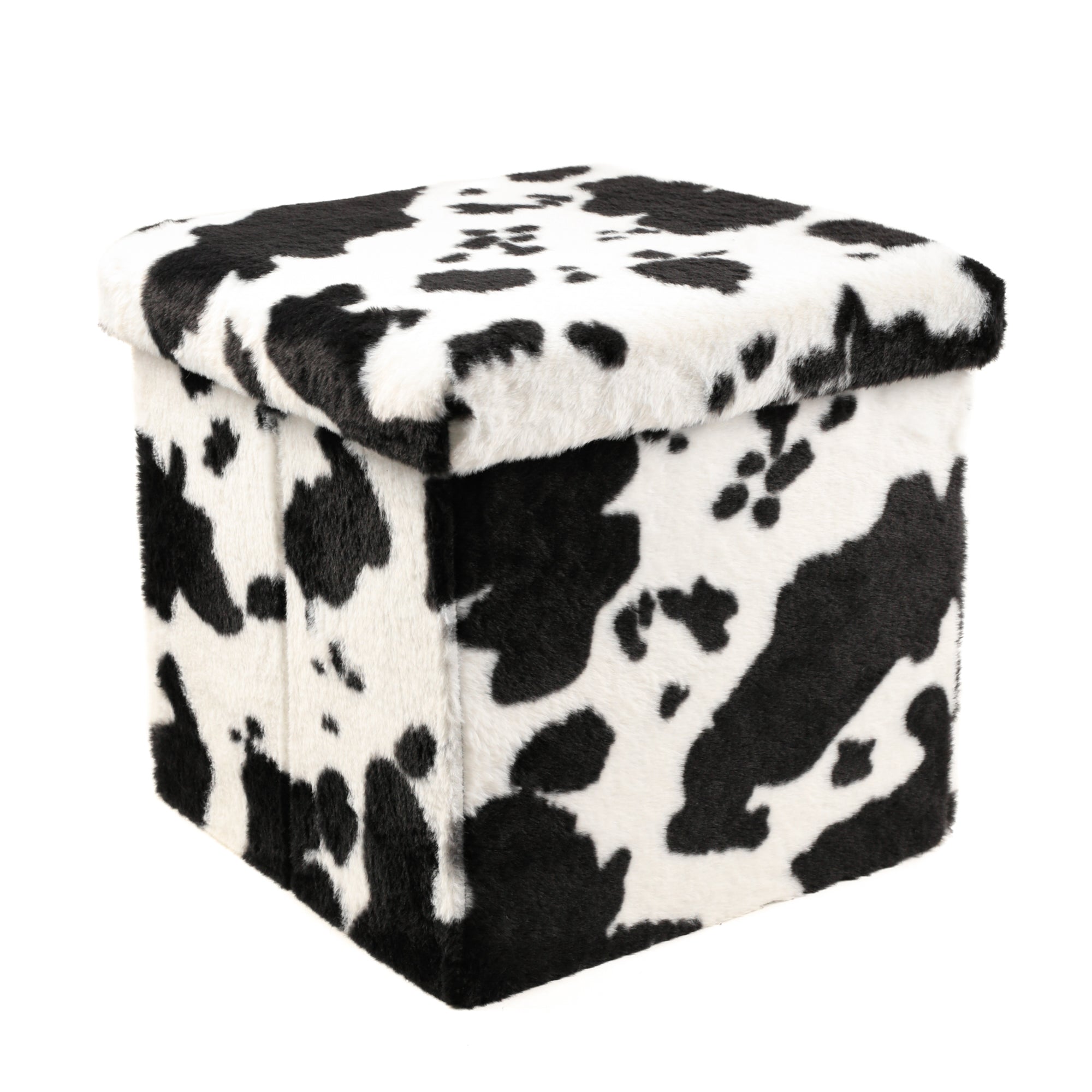 Go Poufs Knock-Down Small Cube Faux Fur Storage Ottoman 12"x12"x12"