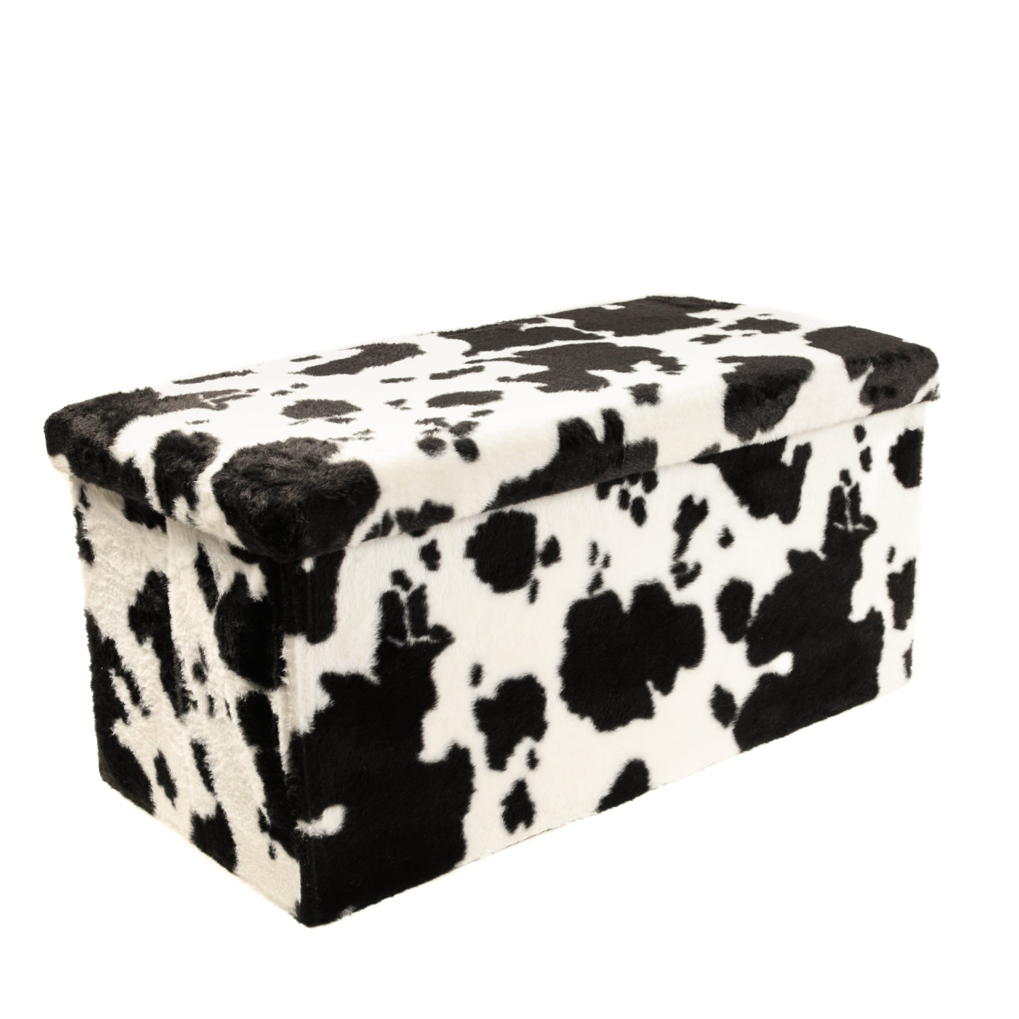 Go-Poufs Knock-Down Rectangular Faux Fur Storage Ottoman 30"x15"x15"