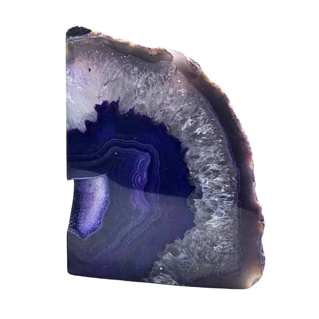 Eternity Agate Single Bookends | Purple