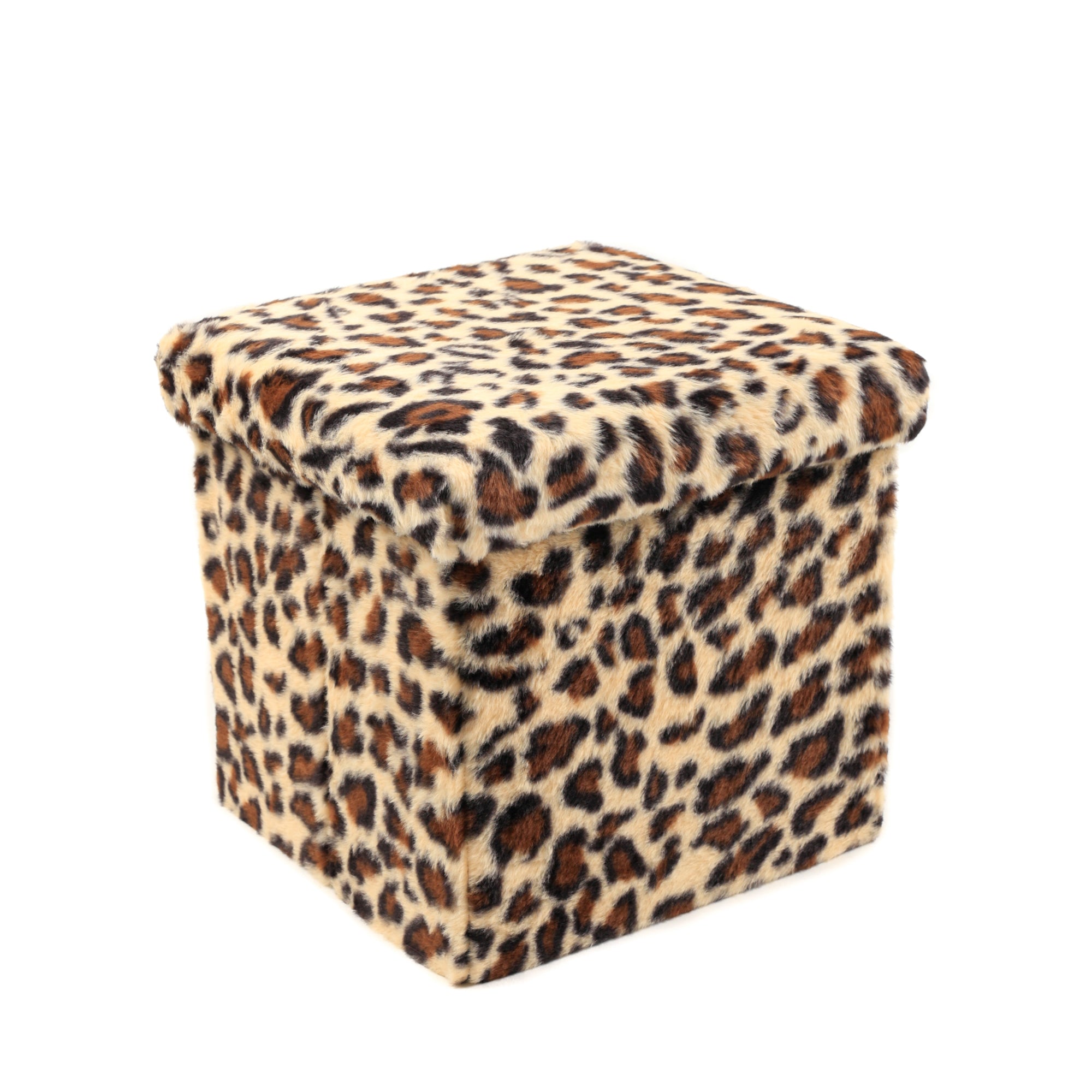 Go-Poufs Knock-Down Small Cube Faux Fur Storage Ottoman 12"x12"x12"