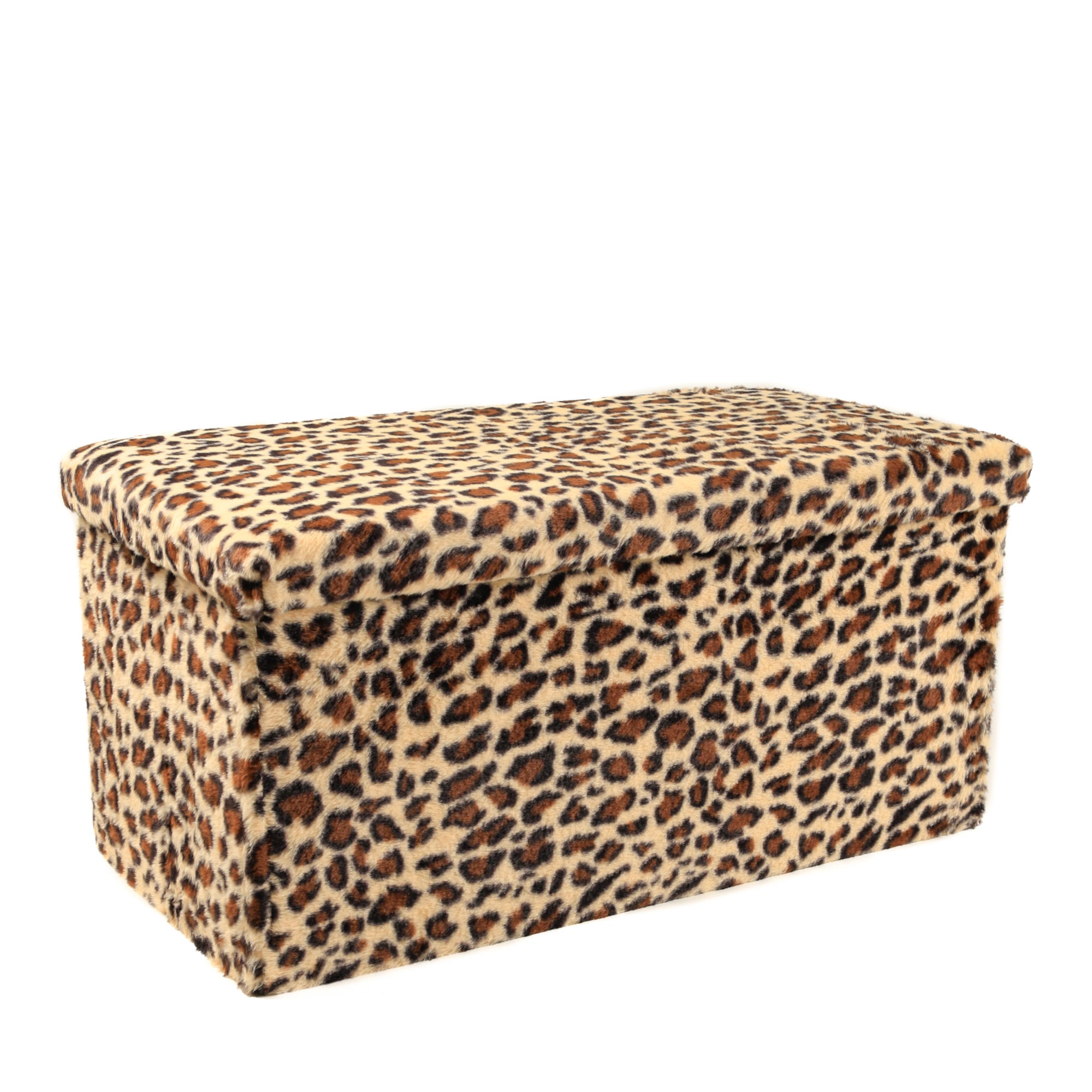 Go-Poufs Knock-Down Rectangular Faux Fur Storage Ottoman 30"x15"x15"
